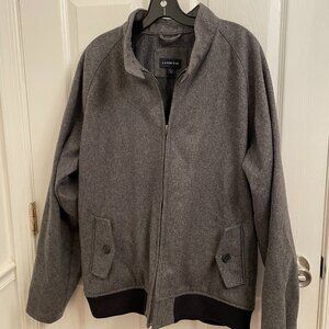 Lands' End Gray Wool Blend Bomber Style Coat Size L 42-44